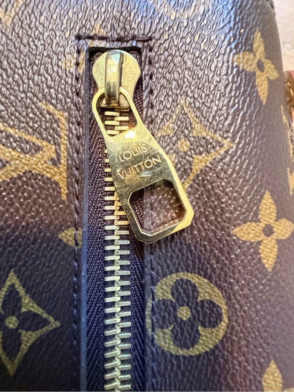 Louis Vuitton Brown Monogram Crossbody Bag with Gold Hardware